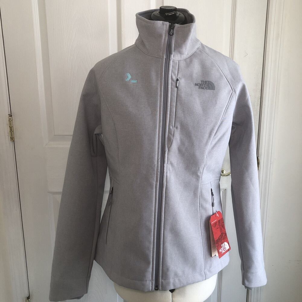NWT Womens Med The North Face Apex Barrier Windwall Soft Shell Jacket Gray tech